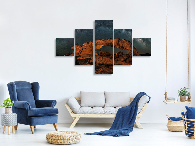 5-piece-canvas-print-milky-way-over-the-sunset-arch