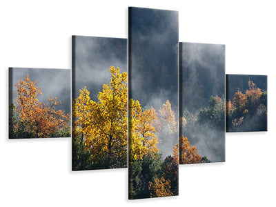 5-piece-canvas-print-moonlight-forest