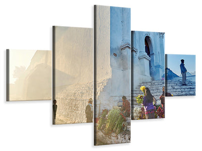 5-piece-canvas-print-morning-in-city-chichicastenango-ii