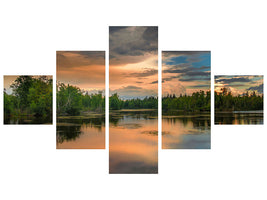 5-piece-canvas-print-mystic-lake