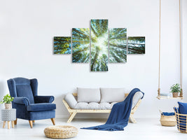 5-piece-canvas-print-pine-forest