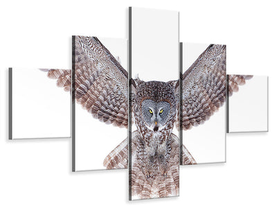 5-piece-canvas-print-power-great-grey-owl