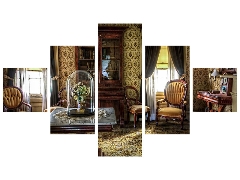 5-piece-canvas-print-retro-living-room