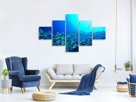 5-piece-canvas-print-shoal-of-fish