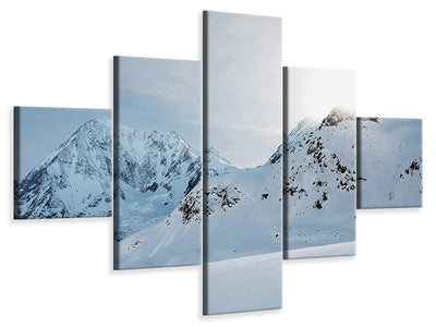 5-piece-canvas-print-snow-in-the-mountains