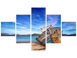 5-piece-canvas-print-stranded-boat