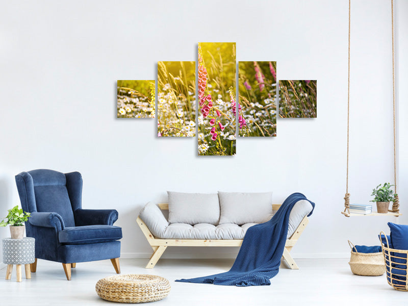 5-piece-canvas-print-summer-flower-meadow