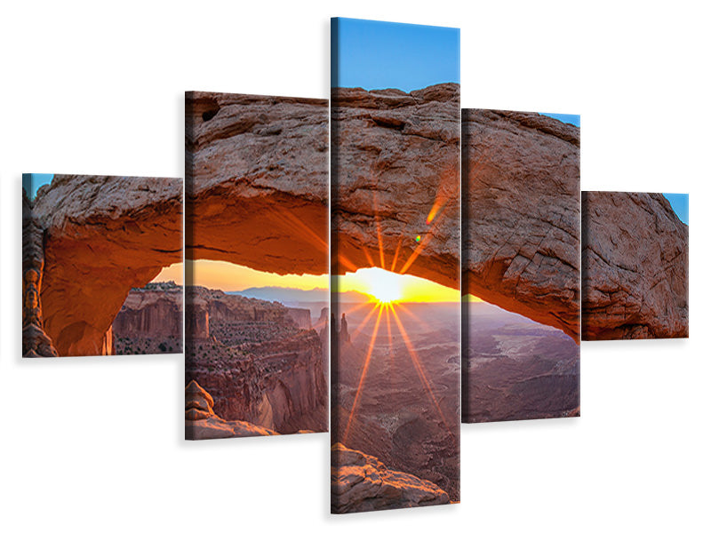 5-piece-canvas-print-sunset-at-mesa-arch