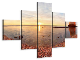 5-piece-canvas-print-sunset-in-atretat