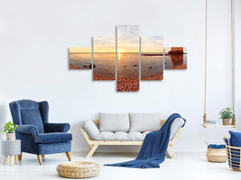 5-piece-canvas-print-sunset-in-atretat