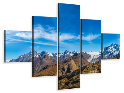 5-piece-canvas-print-swiss-alps-in-spring