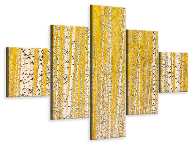 5-piece-canvas-print-the-birch-forest-in-autumn