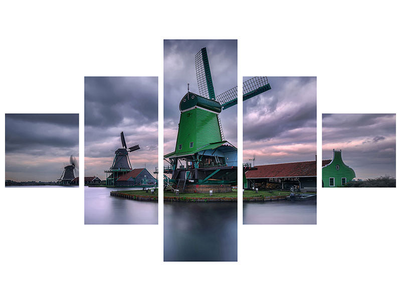 5-piece-canvas-print-the-green-windmill