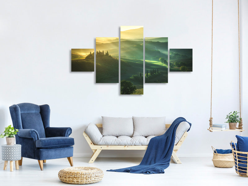5-piece-canvas-print-tuscany-val-dorcia-sunrise