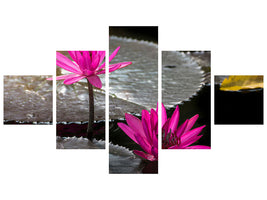 5-piece-canvas-print-water-lily-in-the-morning-dew