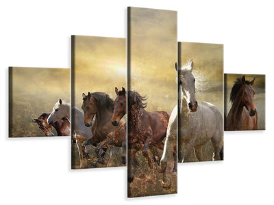 5-piece-canvas-print-wild-wild-horses