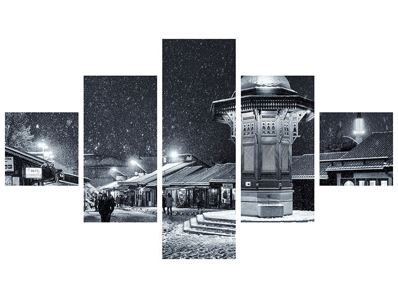 5-piece-canvas-print-winter-in-sarajevo