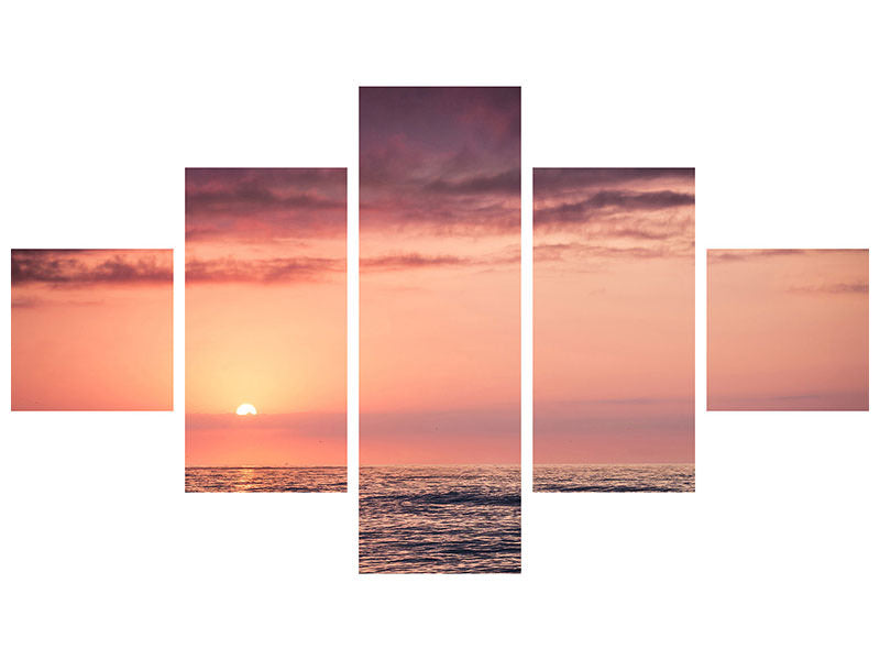 5-piece-canvas-print-wonderful-sunset-on-the-horizon