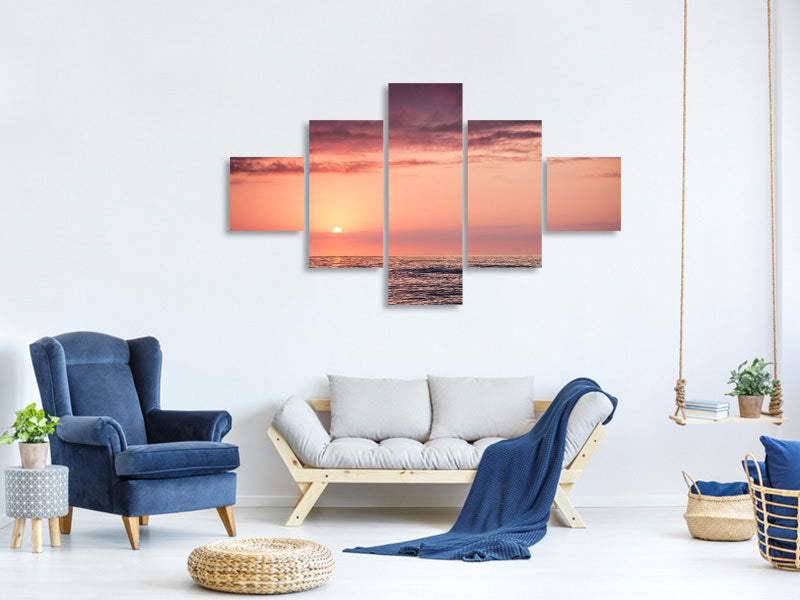 5-piece-canvas-print-wonderful-sunset-on-the-horizon