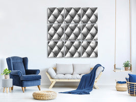 9-piece-canvas-print-3d-lozenges-silver-grey