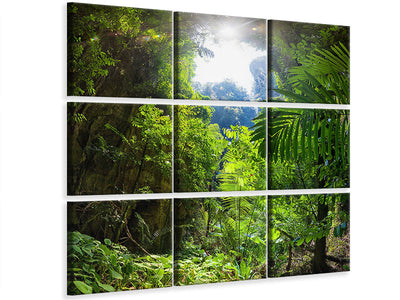 9-piece-canvas-print-clearing-in-the-jungle