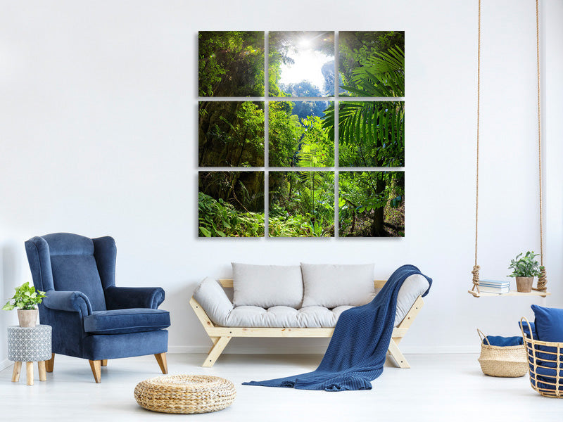 9-piece-canvas-print-clearing-in-the-jungle