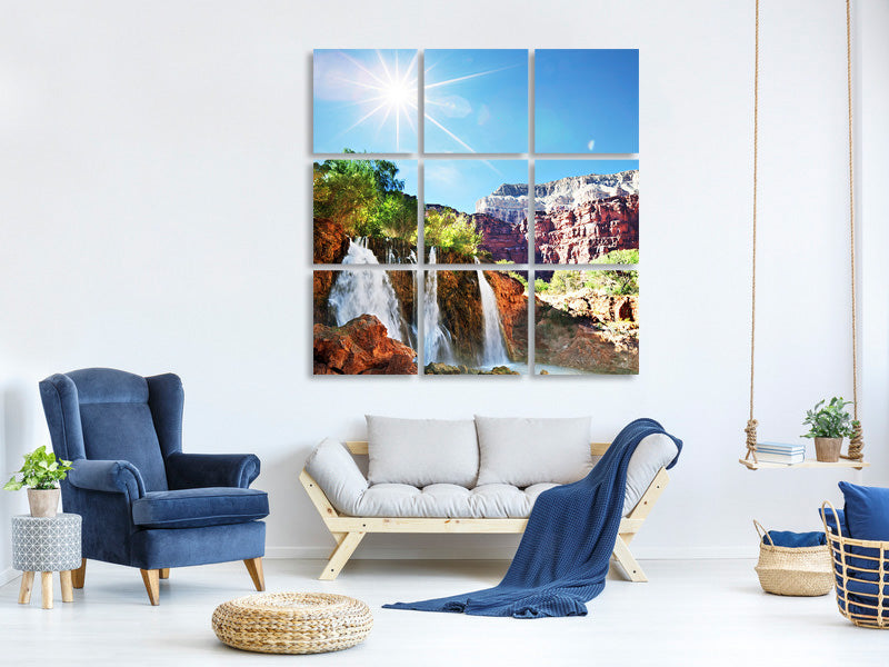 9-piece-canvas-print-fantastic-waterfall