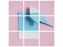 9-piece-canvas-print-origami-bird