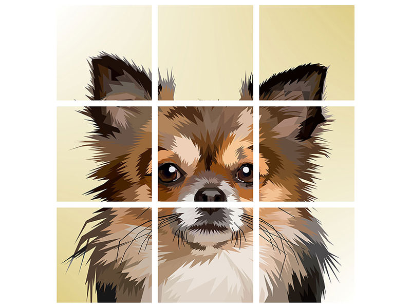 9-piece-canvas-print-pop-art-dog-portrait