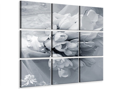 9-piece-canvas-print-romantic-tulips-bouquet