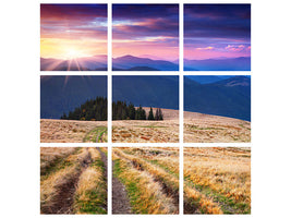 9-piece-canvas-print-sunset-in-the-mountain-scenery