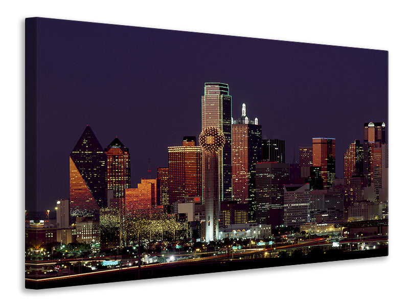 canvas-print-at-night-in-dallas