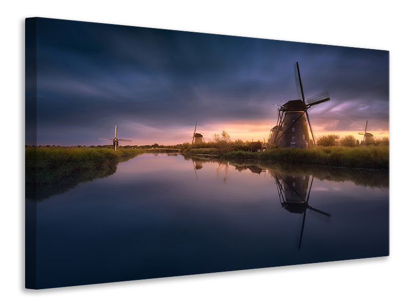 canvas-print-kinderdijk-windmills