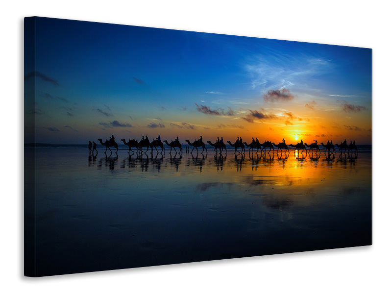 canvas-print-sunset-camel-ride