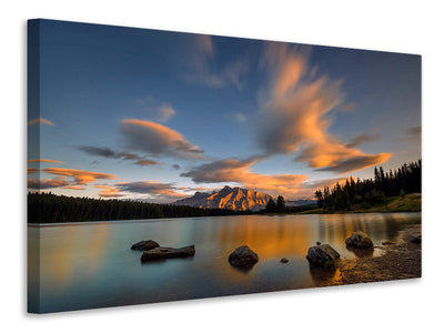 canvas-print-two-jack-lake-sunset