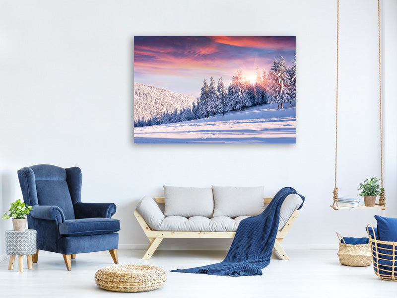 Pixxprint Foresta d'inverno Stampa su Tela 100x70 cm Artistica Pixxprint Foresta d'inverno Stampa su Tela 100x70 cm Artistica