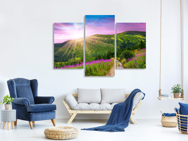 modern-3-piece-canvas-print-a-summer-landscape-at-sunrise