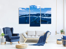 modern-3-piece-canvas-print-between-air-and-water-with-the-dolphins