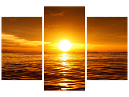 modern-3-piece-canvas-print-glowing-sunset-on-the-water