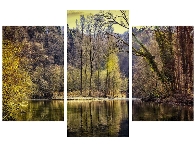 modern-3-piece-canvas-print-lake-in-the-forest