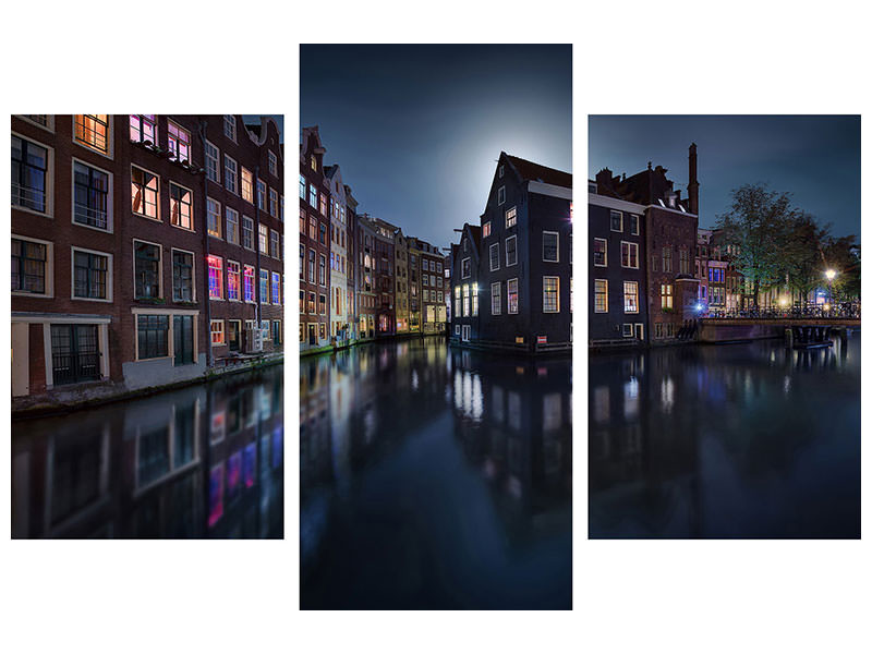 modern-3-piece-canvas-print-moonlight-over-amsterdam