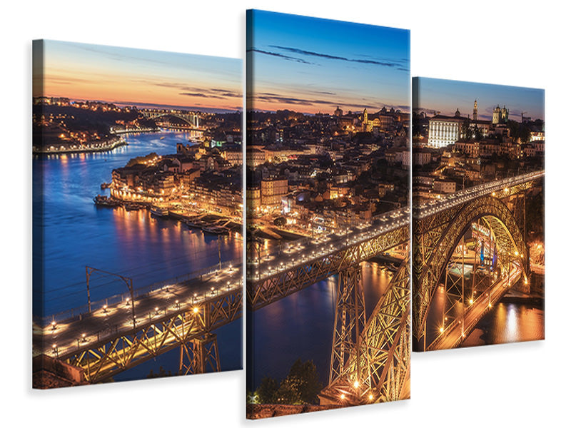 modern-3-piece-canvas-print-portugal-porto-blue-hour
