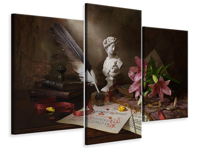 modern-3-piece-canvas-print-still-life-with-lily-and-bust