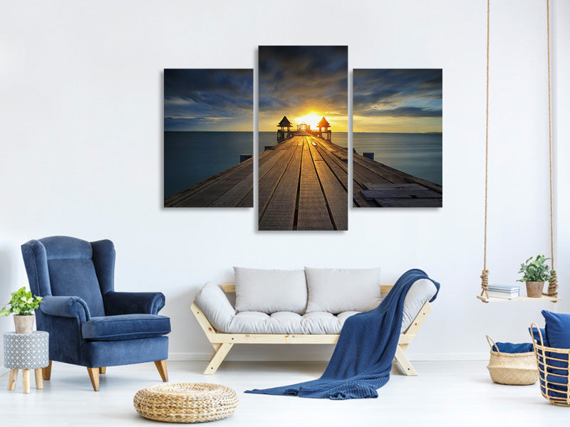 modern-3-piece-canvas-print-sunset-at-the-wooden-bridge