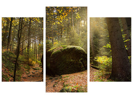 modern-3-piece-canvas-print-the-rock-in-the-forest