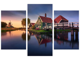 modern-3-piece-canvas-print-zaanse-schans-green-house