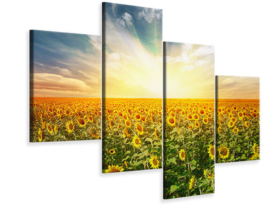 modern-4-piece-canvas-print-a-field-full-of-sunflowers