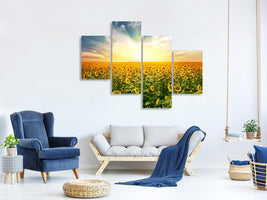 modern-4-piece-canvas-print-a-field-full-of-sunflowers