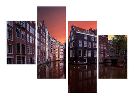 modern-4-piece-canvas-print-amsterdam-dawn