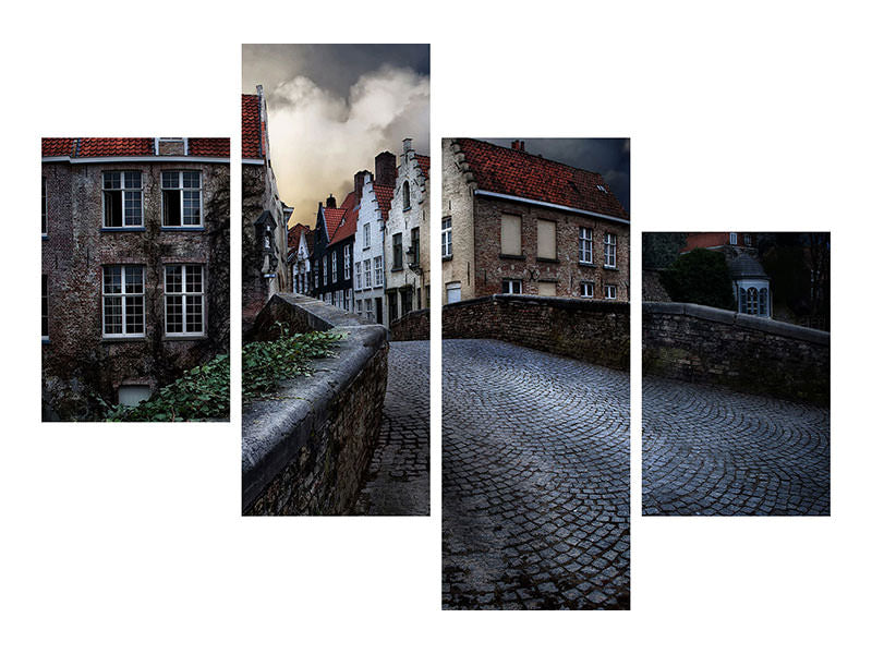 modern-4-piece-canvas-print-an-evening-in-bruges